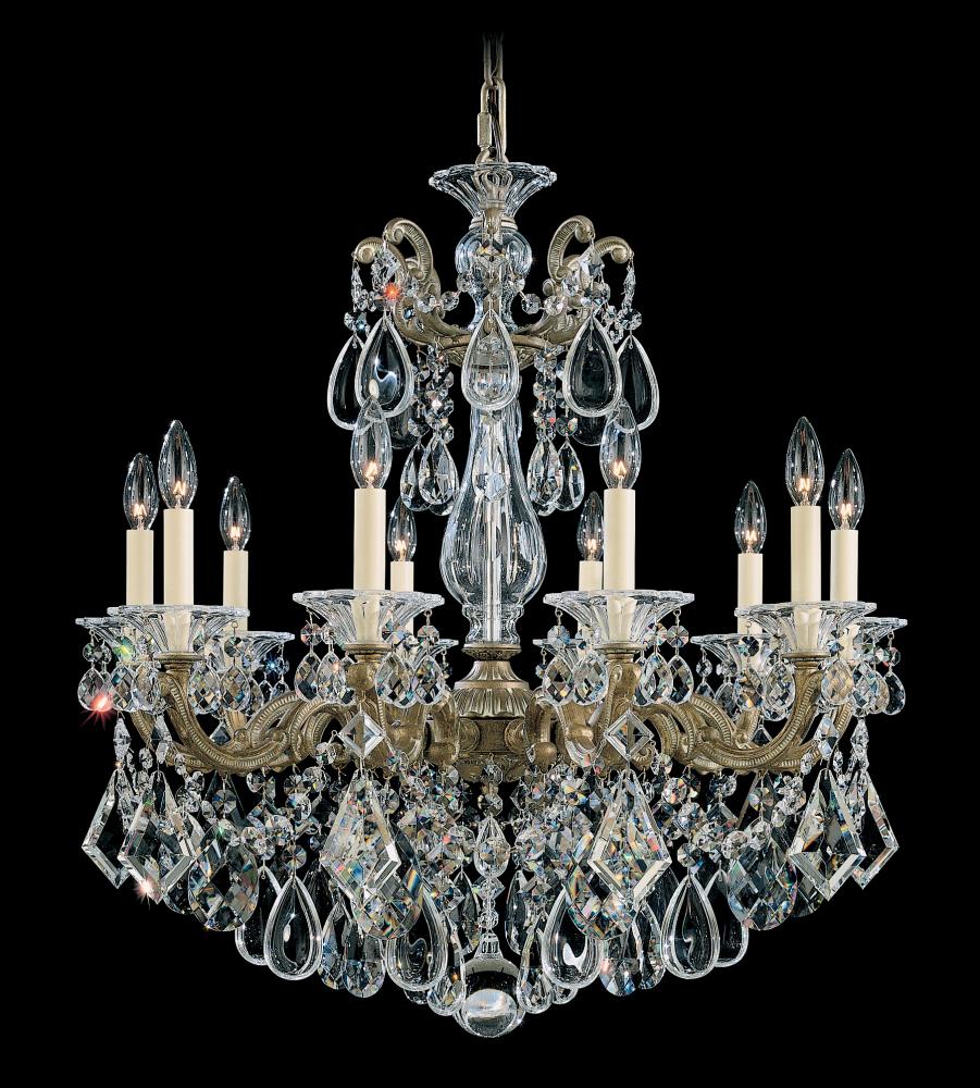 La Scala 10 Light 120V Chandelier in Heirloom Gold with Clear Radiance Crystal