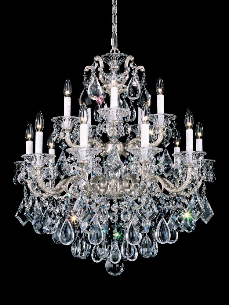 La Scala 15 Light 120V Chandelier in Heirloom Gold with Clear Radiance Crystal