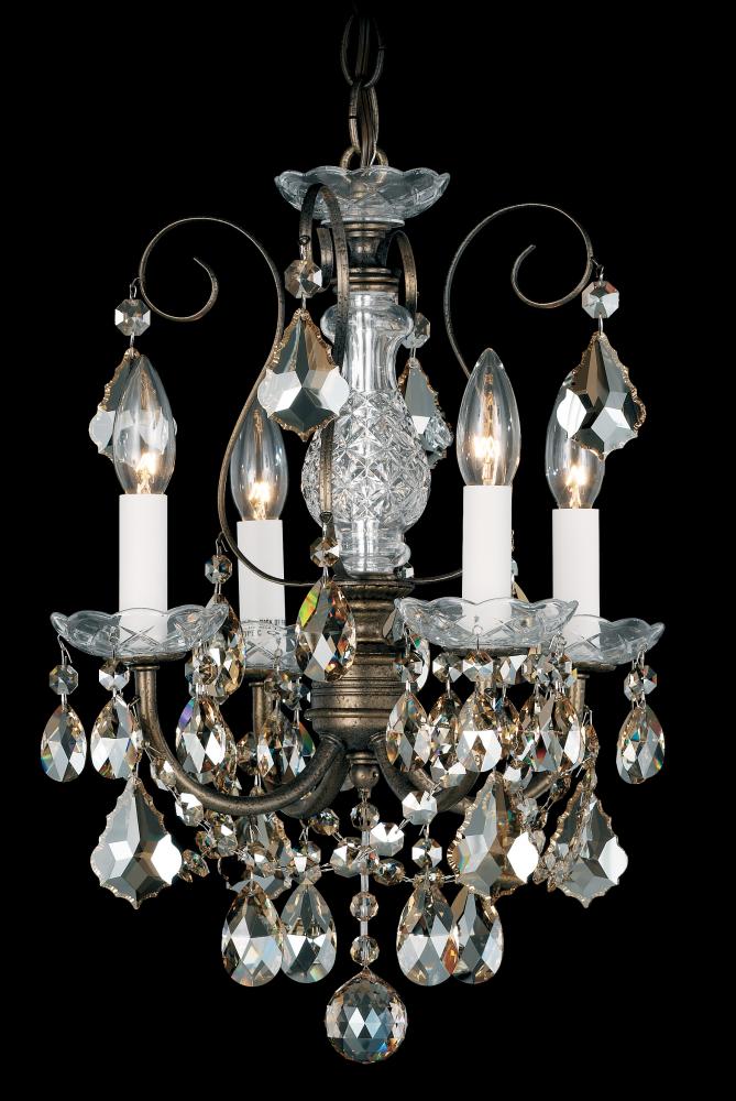 New Orleans 4 Light 120V Chandelier in Black Pearl with Heritage Handcut Crystal