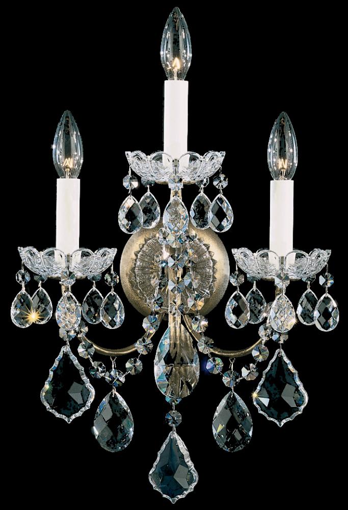 New Orleans 3 Light 120V Wall Sconce in French Gold with Heritage Handcut Crystal