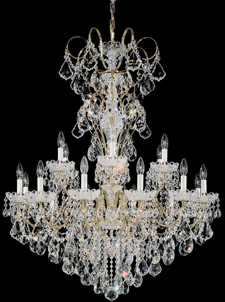 New Orleans 18 Light 120V Chandelier in Polished Silver with Radiance Crystal