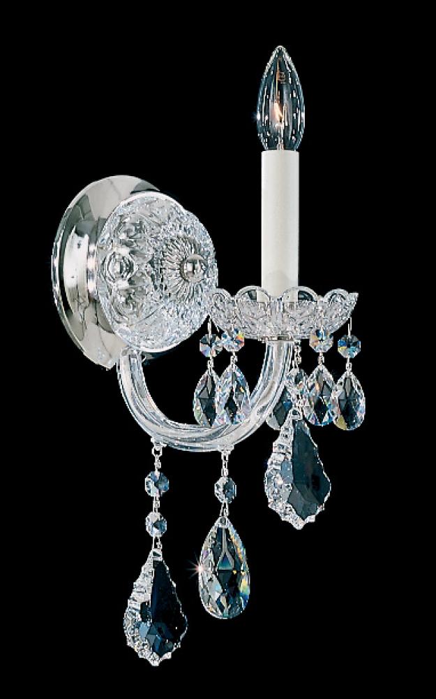 Olde World 1 Light 120V Wall Sconce in Polished Silver with Radiance Crystal