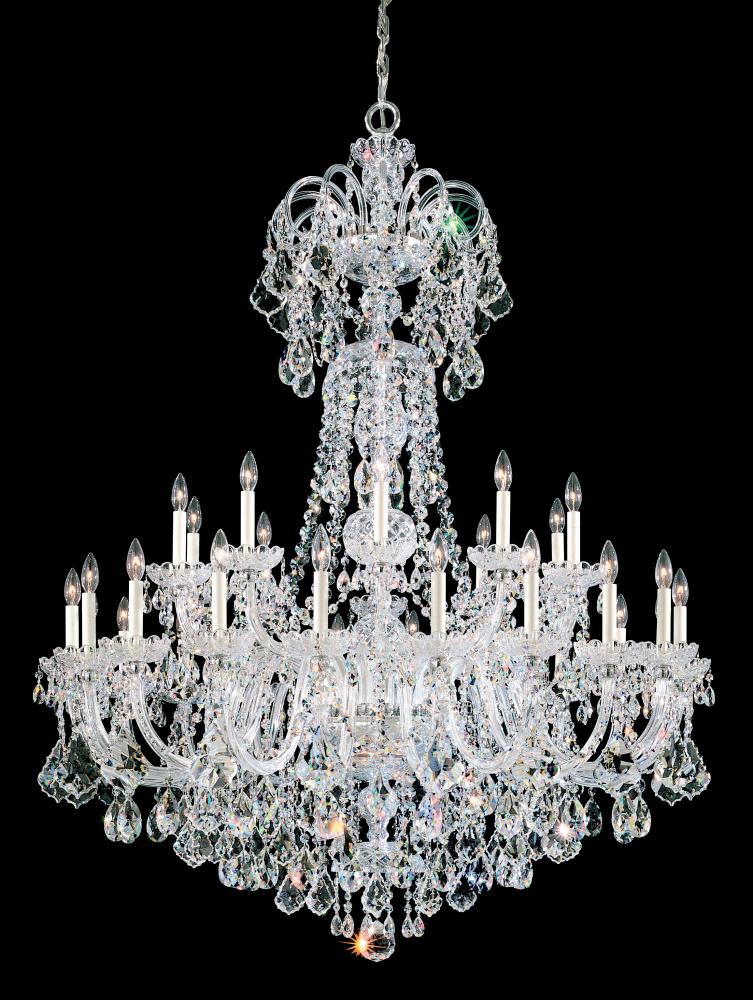 Olde World 35 Light 120V Chandelier in Polished Silver with Radiance Crystal