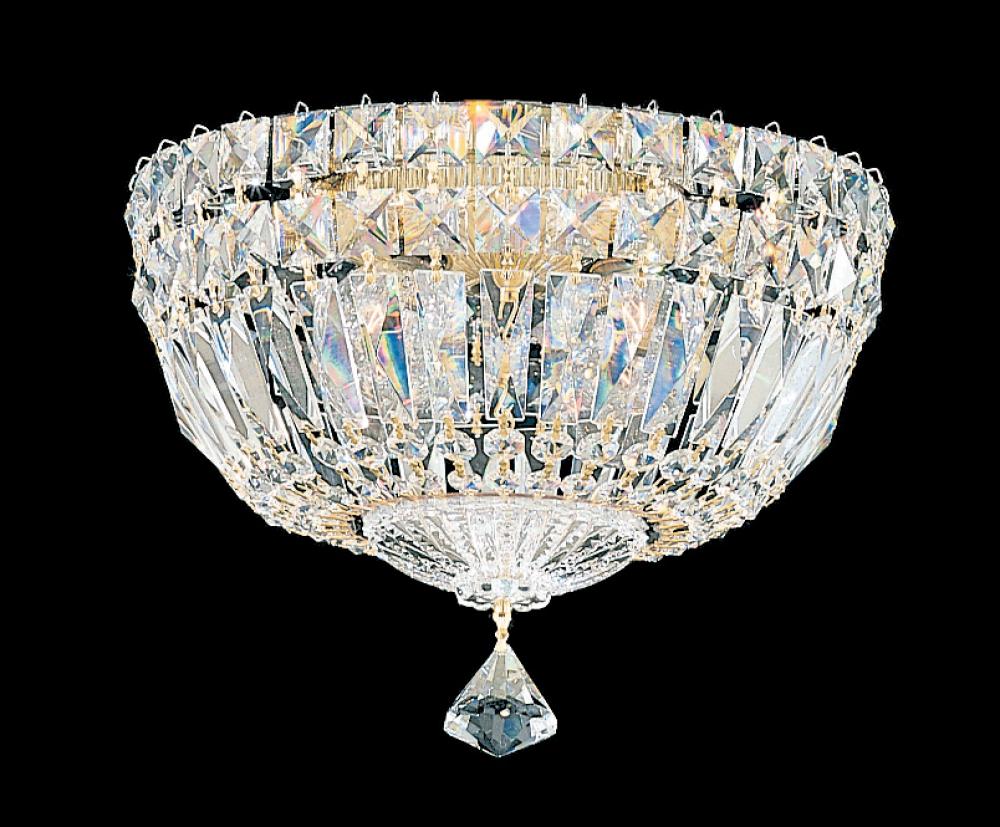 Petit Crystal Deluxe 4 Light 120V Semi-Flush Mount in Polished Silver with Radiance Crystal