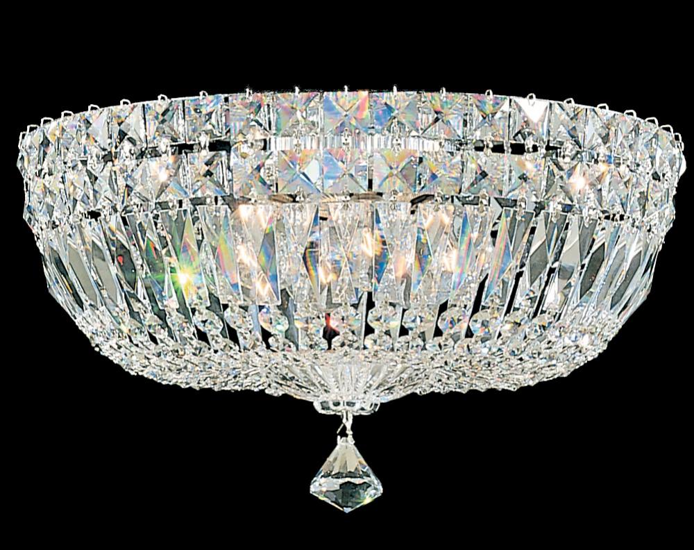 Petit Crystal Deluxe 5 Light 120V Semi-Flush Mount in Polished Silver with Radiance Crystal