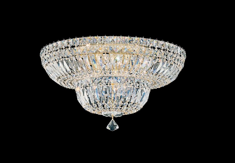 Petit Crystal Deluxe 9 Light 120V Semi-Flush Mount in Polished Silver with Radiance Crystal