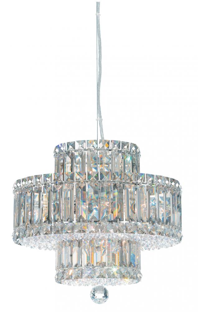 Plaza 9 Light 120V Pendant in Polished Stainless Steel with Radiance Crystal