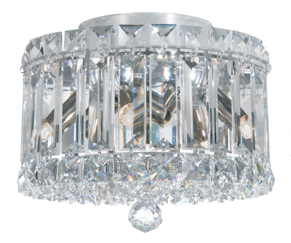 Plaza 4 Light 120V Flush Mount in Polished Stainless Steel with Radiance Crystal