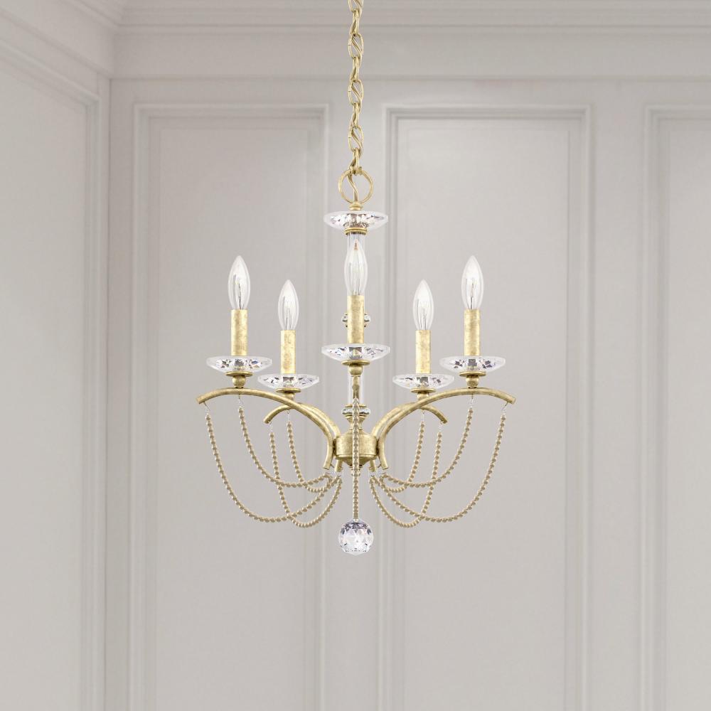 Priscilla 5 Light 120V Chandelier in Black with Bronze Pearl