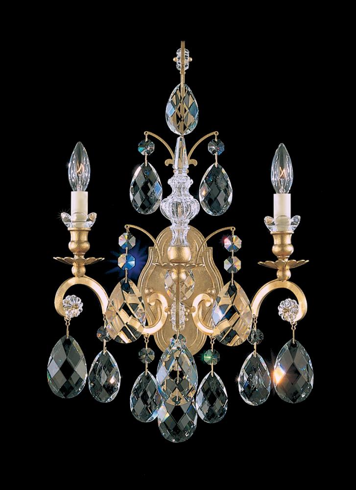 Renaissance 2 Light 120V Wall Sconce in Heirloom Gold with Crystals from Swarovski®