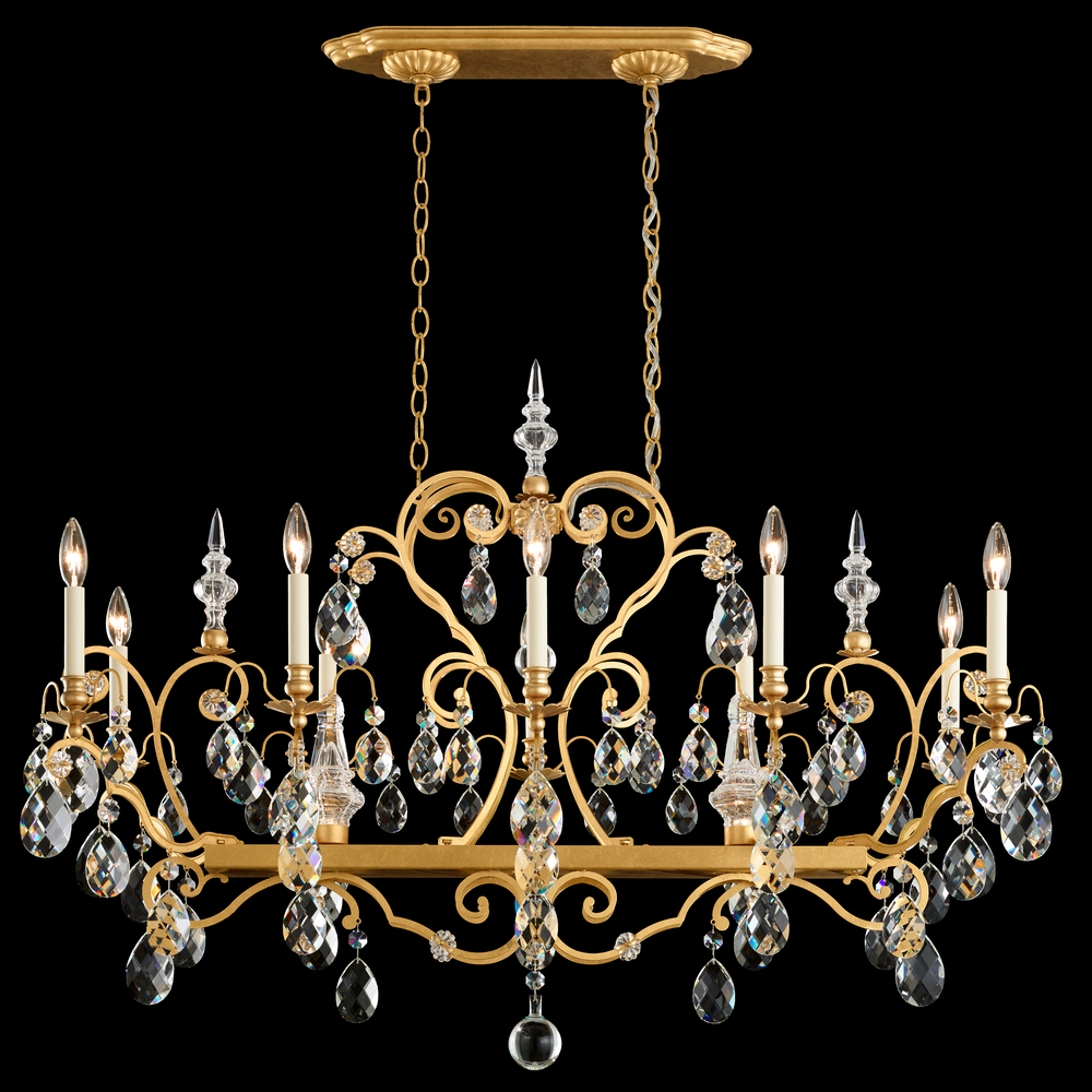 Renaissance 12 Light 120V Chandelier in Heirloom Bronze with Clear Crystals from Swarovski