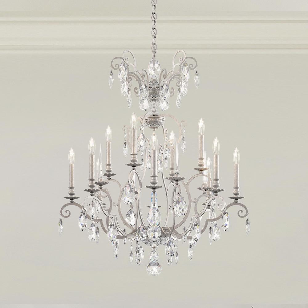 Renaissance Nouveau 12 Light 120V Chandelier in Black with Clear Heritage Handcut Crystal