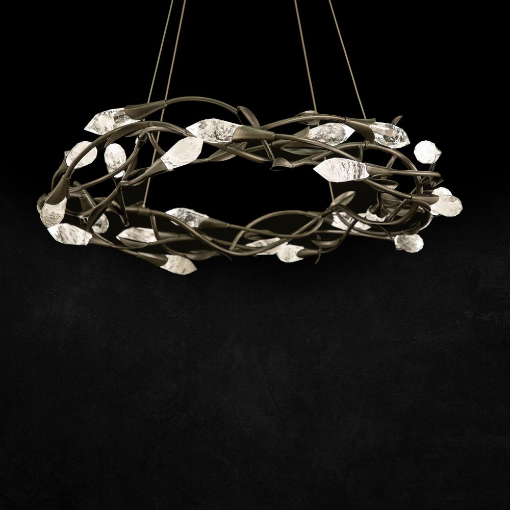 Secret Garden 35IN LED 3500K 120V-277V Pendant in Antique Pewter with Optic Haze Quartz