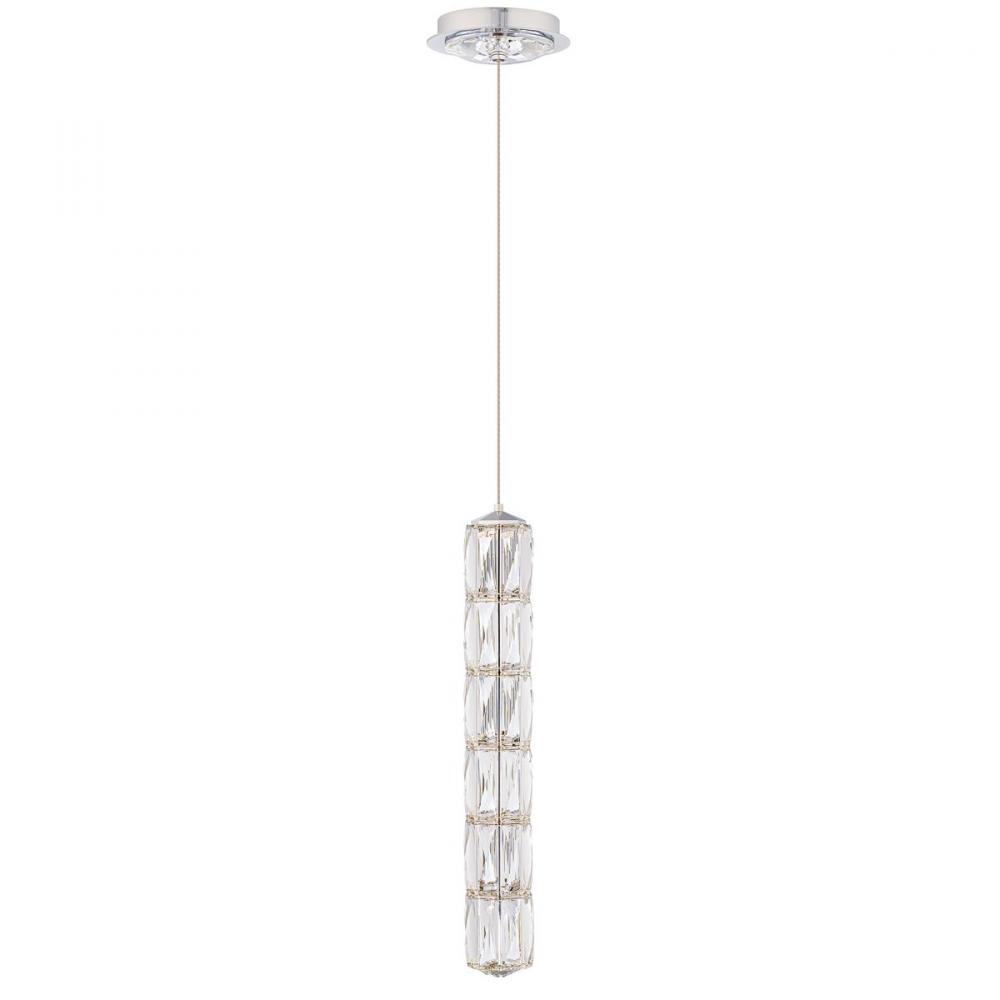 Verve LED 19in 120/277V Mini Pendant in Polished Stainless Steel with Clear Radiance Crystal