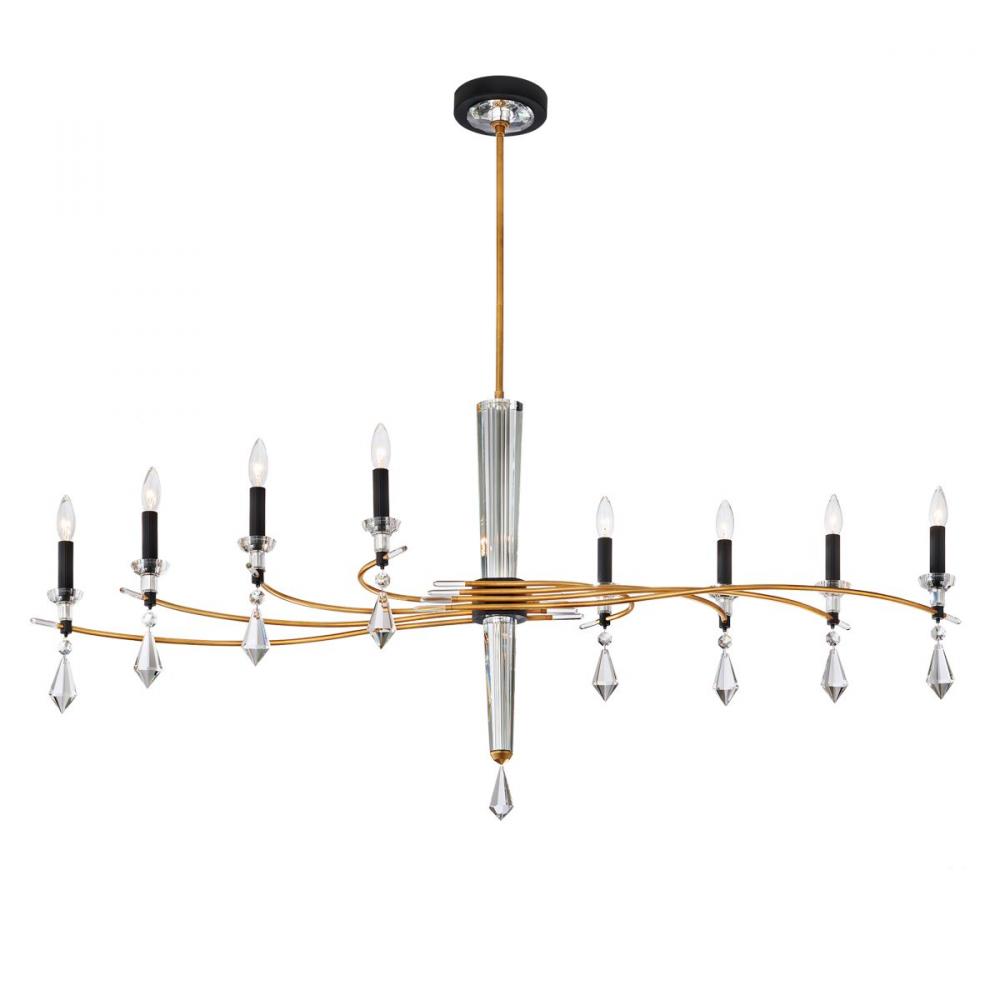 Tempest 8 Light 120V Chandelier in Soft Silver/Black with Clear Radiance Crystal