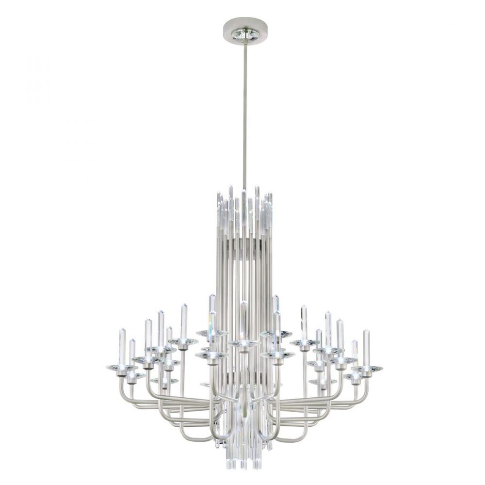 Calliope 24 Light 120-277V Chandelier in Black with Clear Optic Crystal