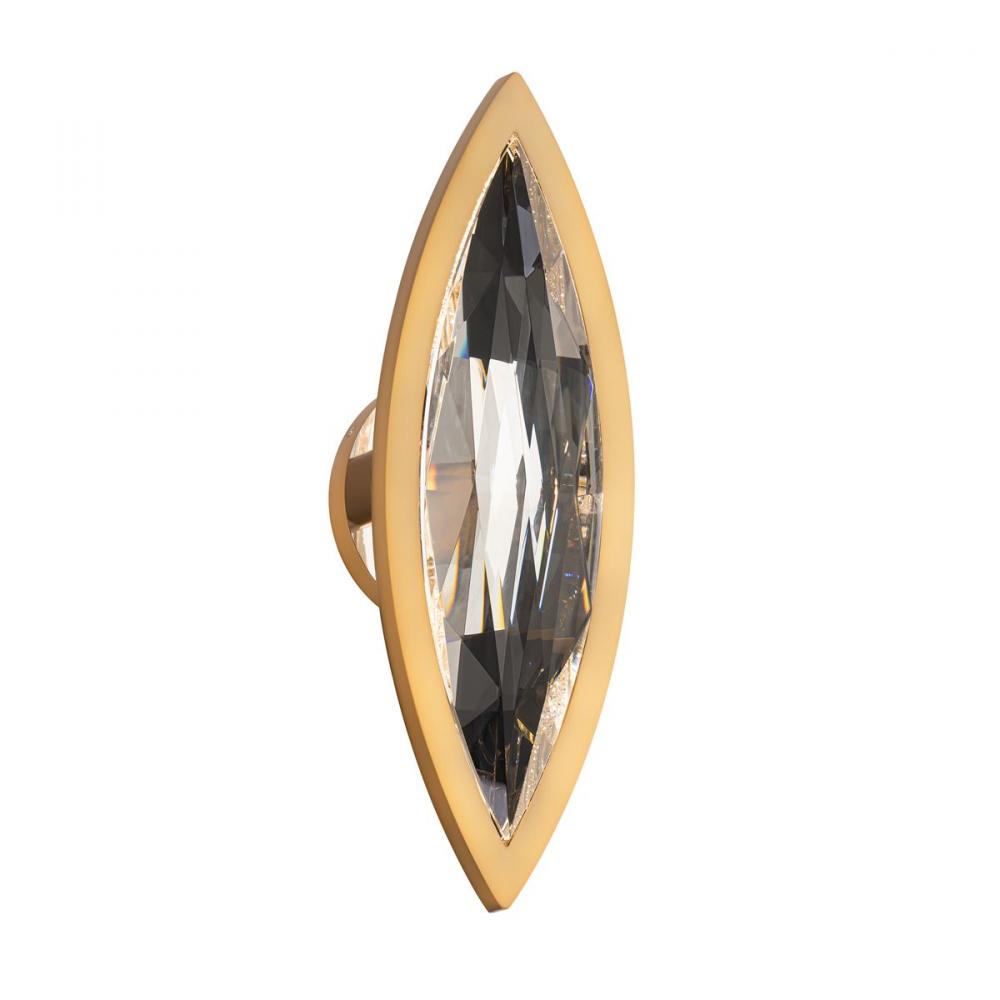 Marchesa 17in 120/277V LED Wall Sconce in Aged Brass with Radiance Crystal Dust