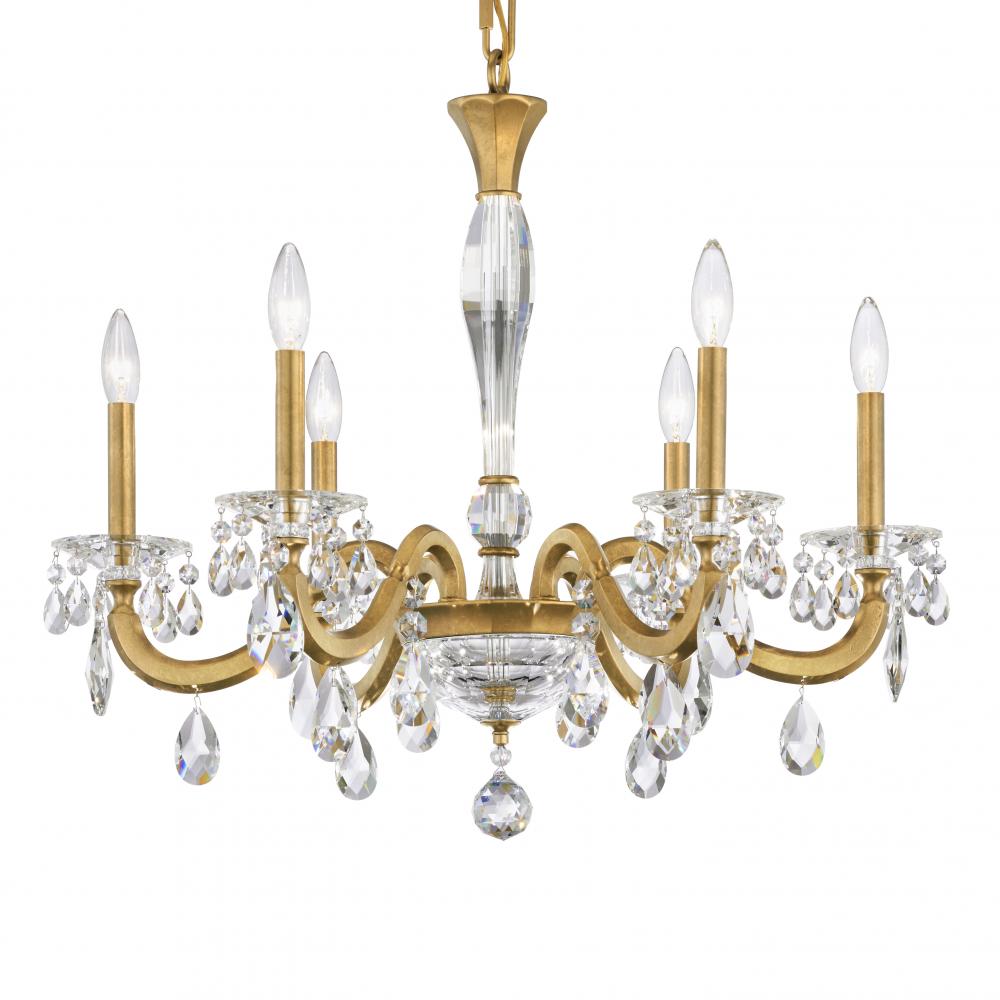 San Marco 6 Light 120V Chandelier in Antique Silver with Clear Radiance Crystal