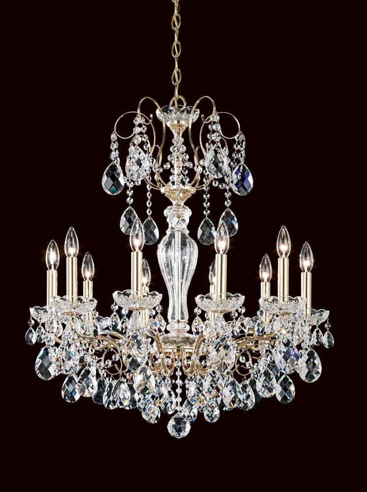 Sonatina 10 Light 120V Chandelier in Etruscan Gold with Crystals from Swarovski®