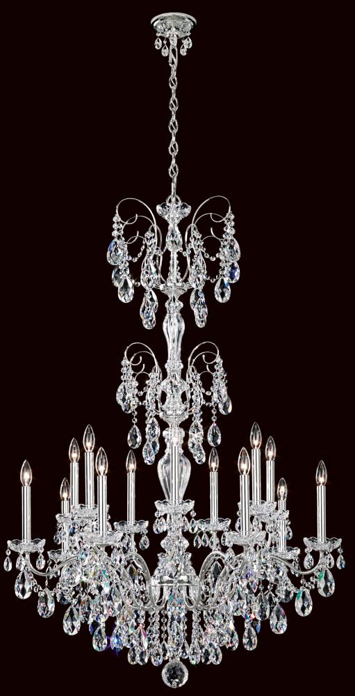 Sonatina 14 Light 120V Chandelier in Antique Silver with Crystals from Swarovski®