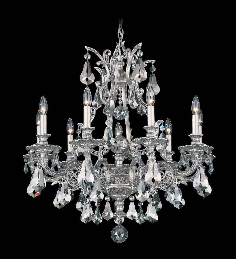 Sophia 9 Light 120V Chandelier in Florentine Bronze with Heritage Handcut Crystal