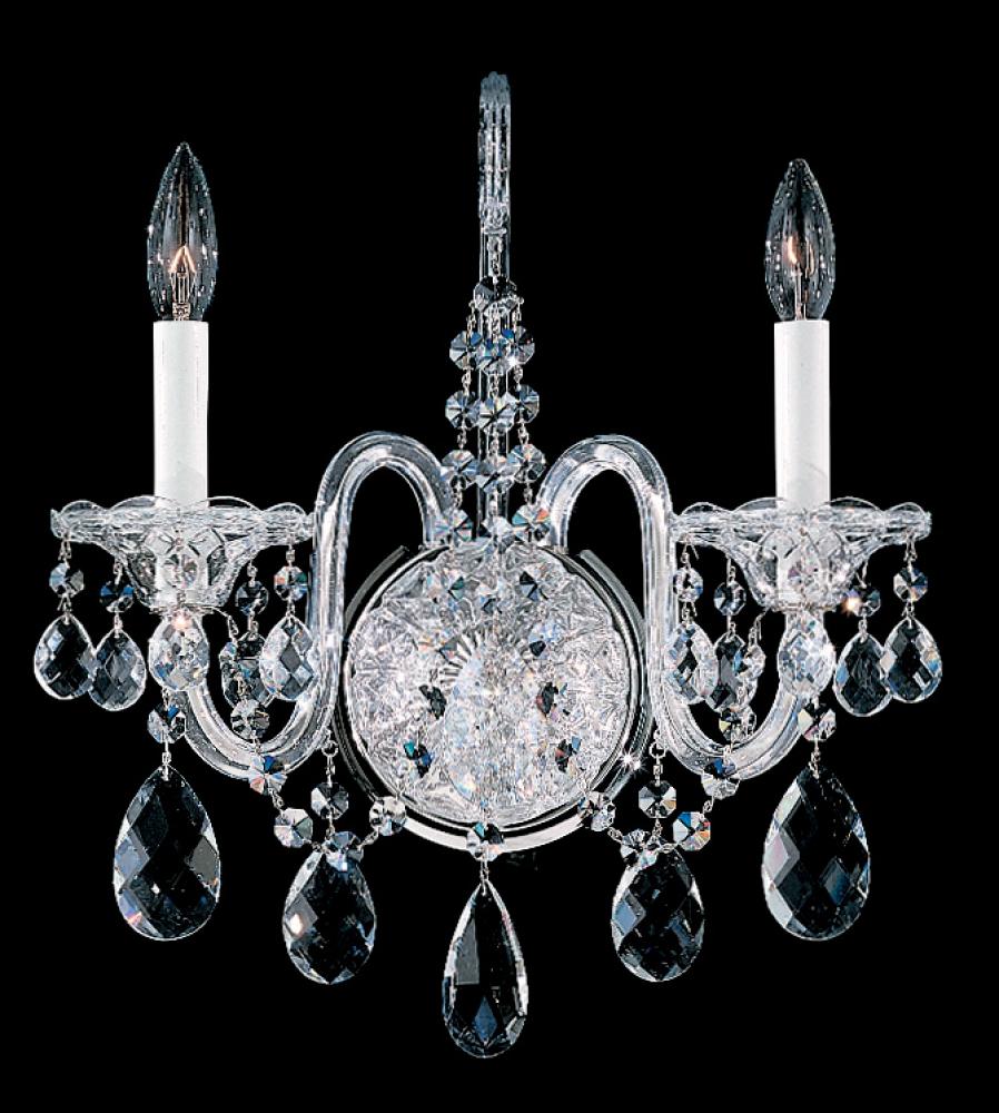 Sterling 2 Light 120V Wall Sconce in Polished Silver with Clear Radiance Crystal