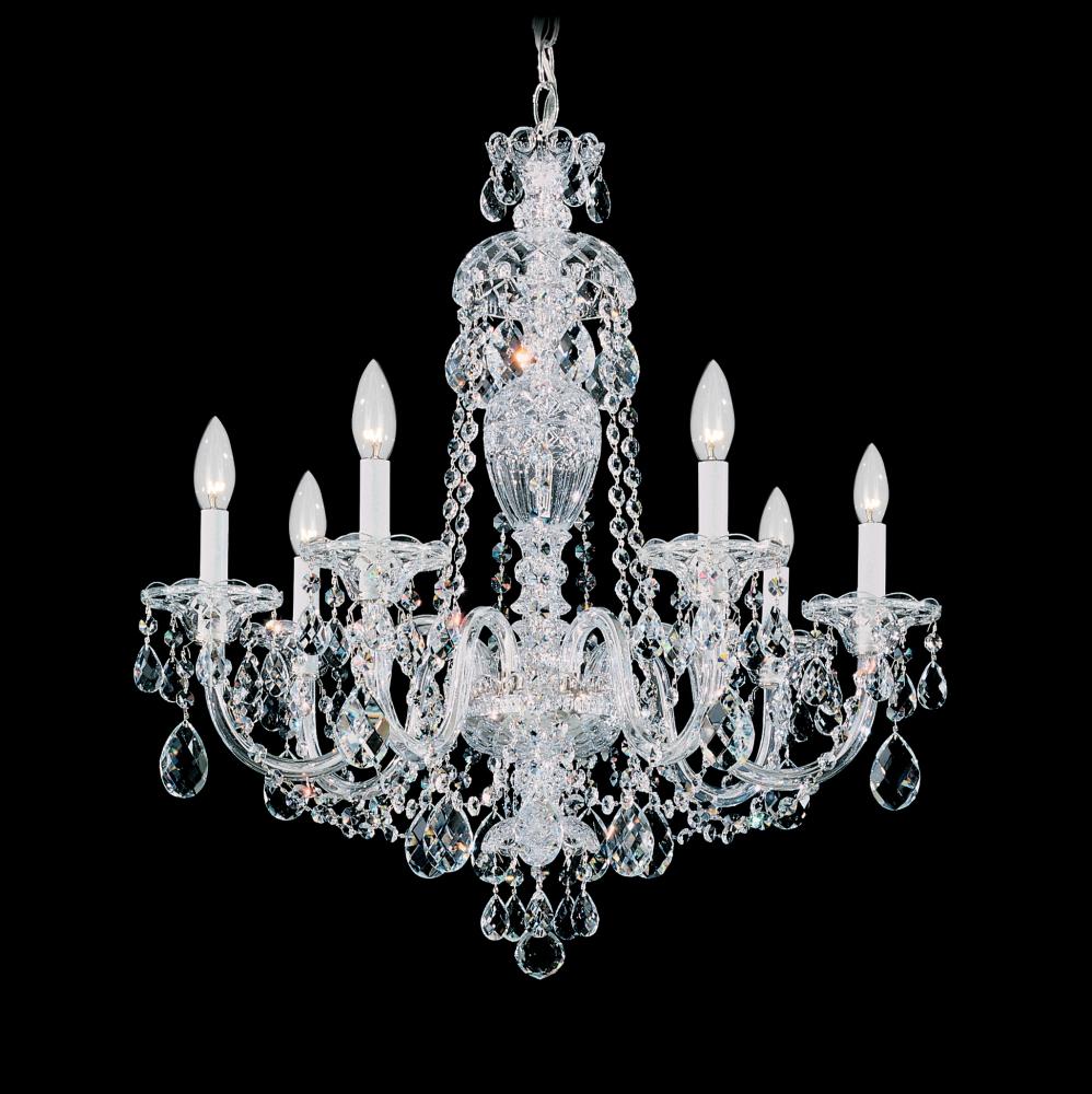 Sterling 7 Light 120V Chandelier in Aurelia with Heritage Handcut Crystal