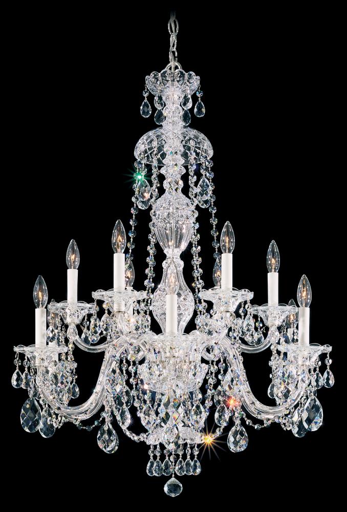 Sterling 12 Light 120V Chandelier in Polished Silver with Clear Radiance Crystal