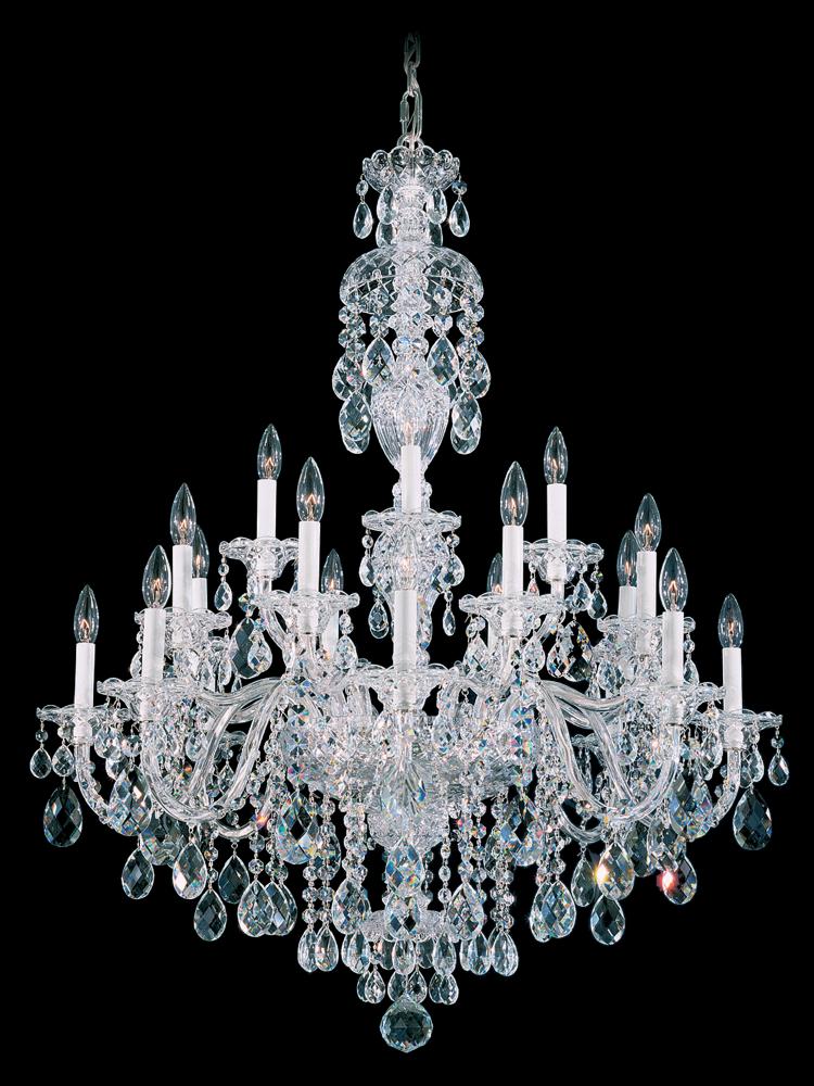 Sterling 20 Light 120V Chandelier in Polished Silver with Clear Radiance Crystal