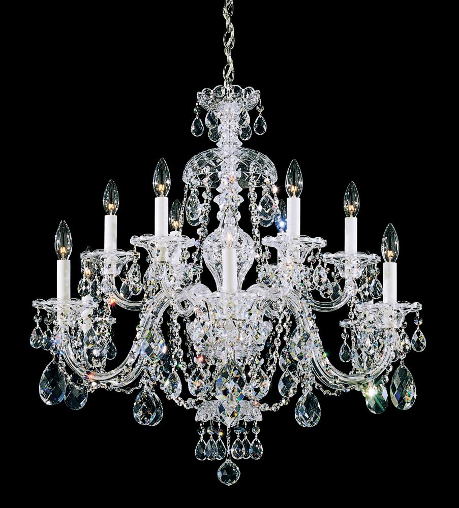 Sterling 12 Light 120V Chandelier in Aurelia with Heritage Handcut Crystal