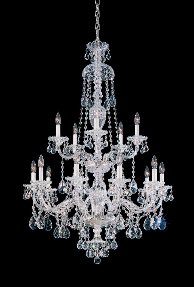 Sterling 15 Light 120V Chandelier in Polished Silver with Clear Radiance Crystal