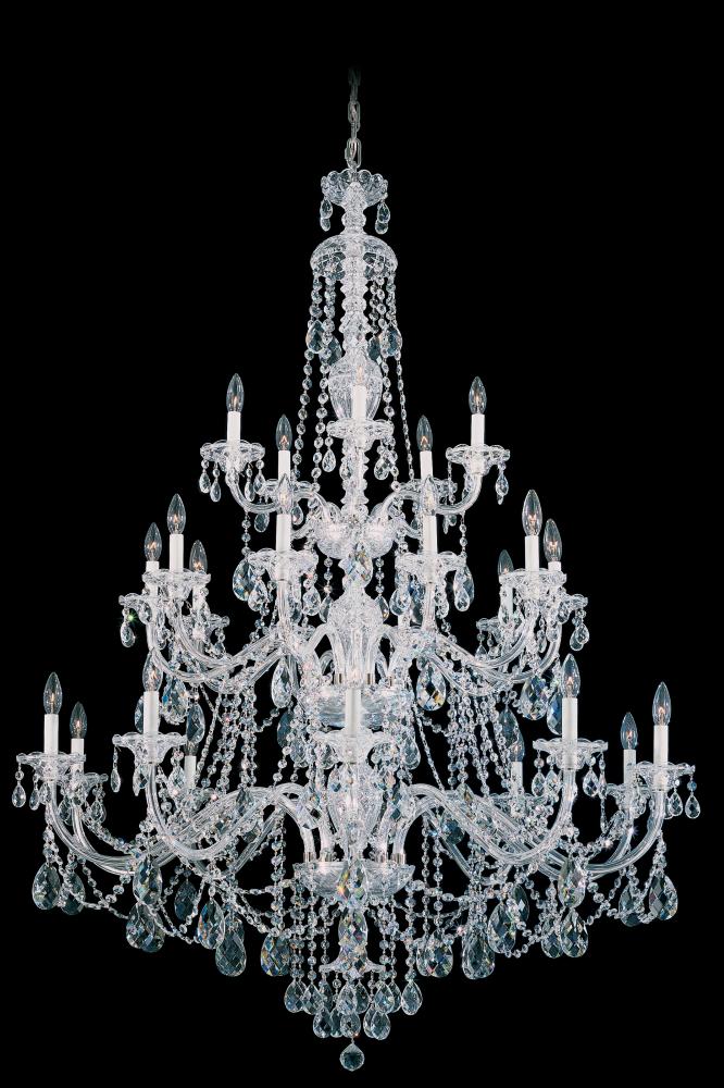 Sterling 25 Light 120V Chandelier in Polished Silver with Clear Radiance Crystal