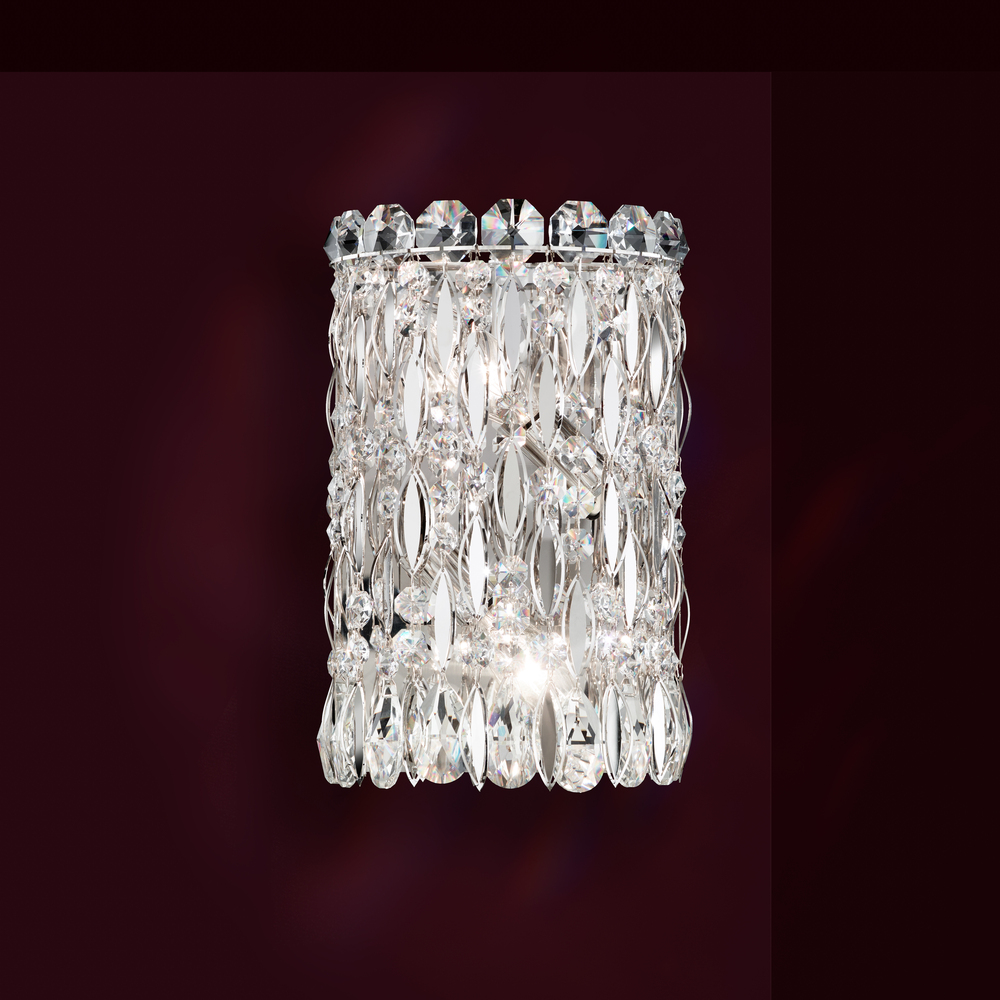 Sarella 2 Light 120V Wall Sconce in Antique Silver with Clear Radiance Crystal