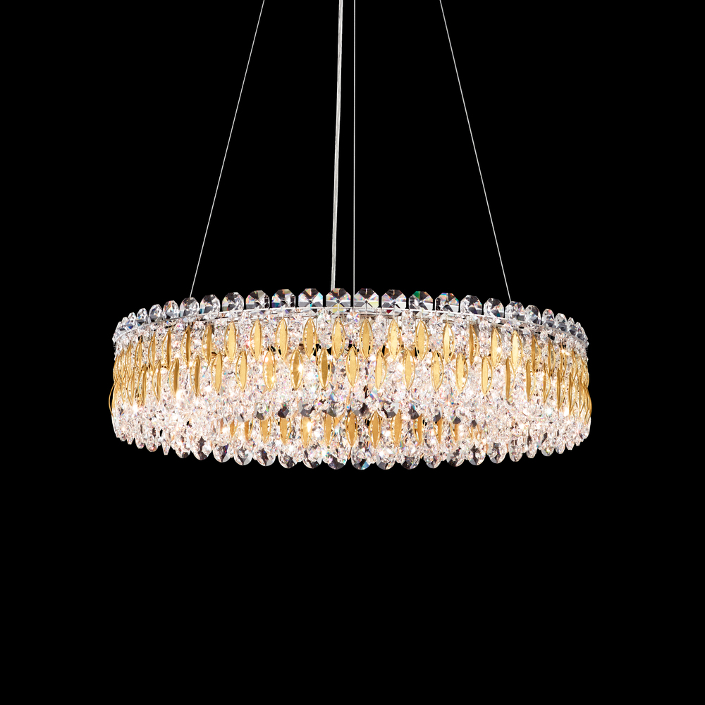 Sarella 12 Light 120V Pendant in Polished Stainless Steel with Radiance Crystal