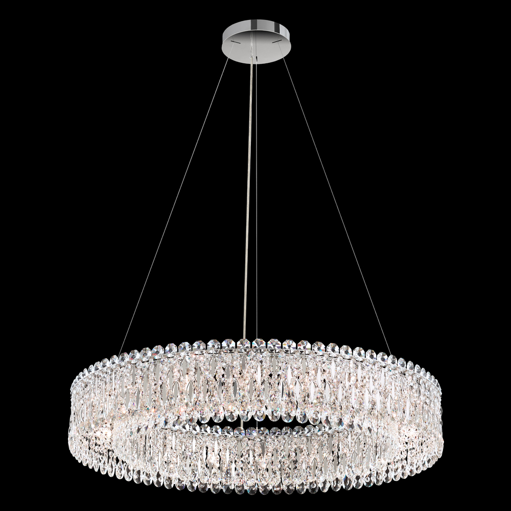 Sarella 18 Light 120V Pendant in Polished Stainless Steel with Radiance Crystal