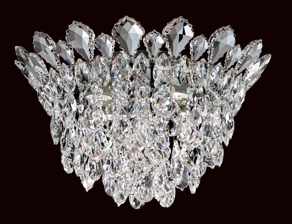 Trilliane Strands 4 Light 120V Flush Mount in Polished Stainless Steel with Clear Radiance Crystal