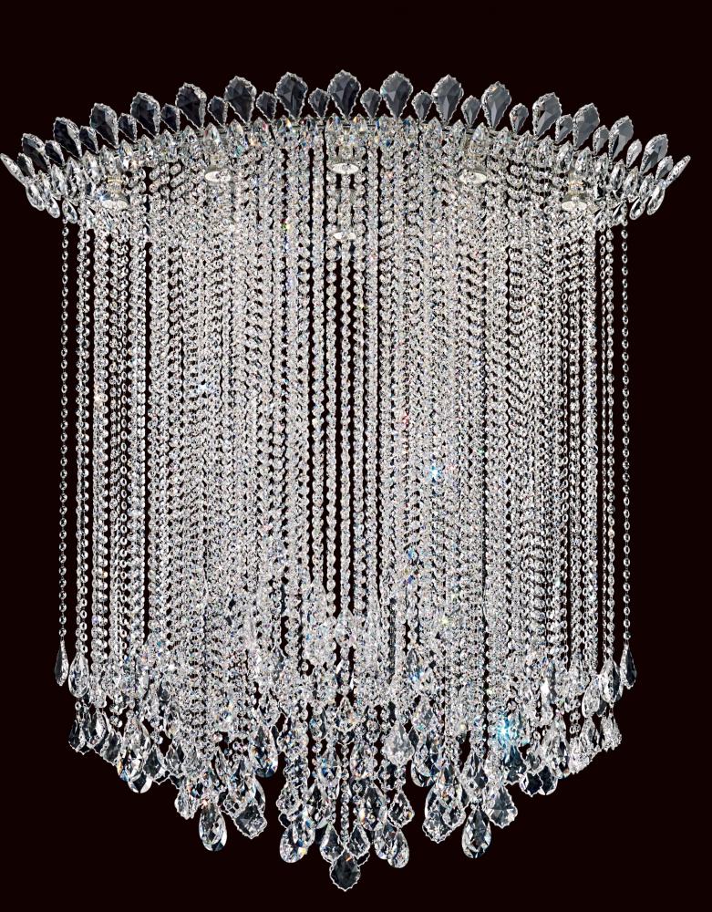 Trilliane Strands 8 Light 120V Flush Mount in Polished Stainless Steel with Clear Radiance Crystal