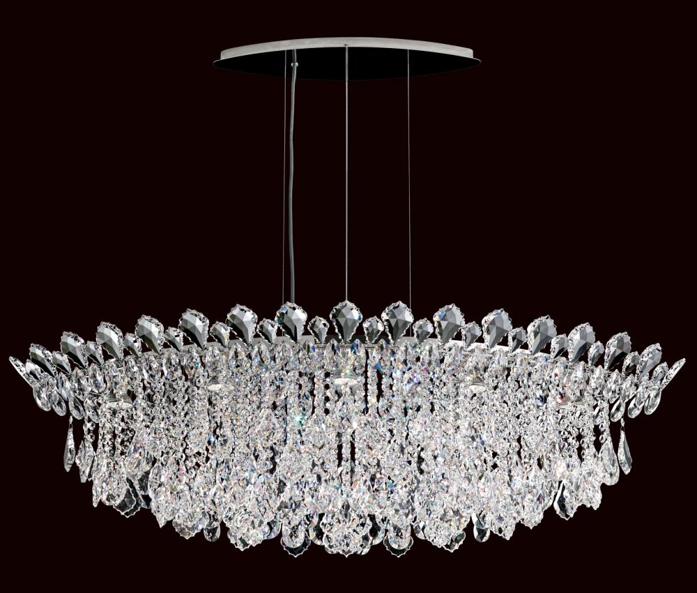 Trilliane Strands 8 Light 120V Pendant in Polished Stainless Steel with Clear Radiance Crystal