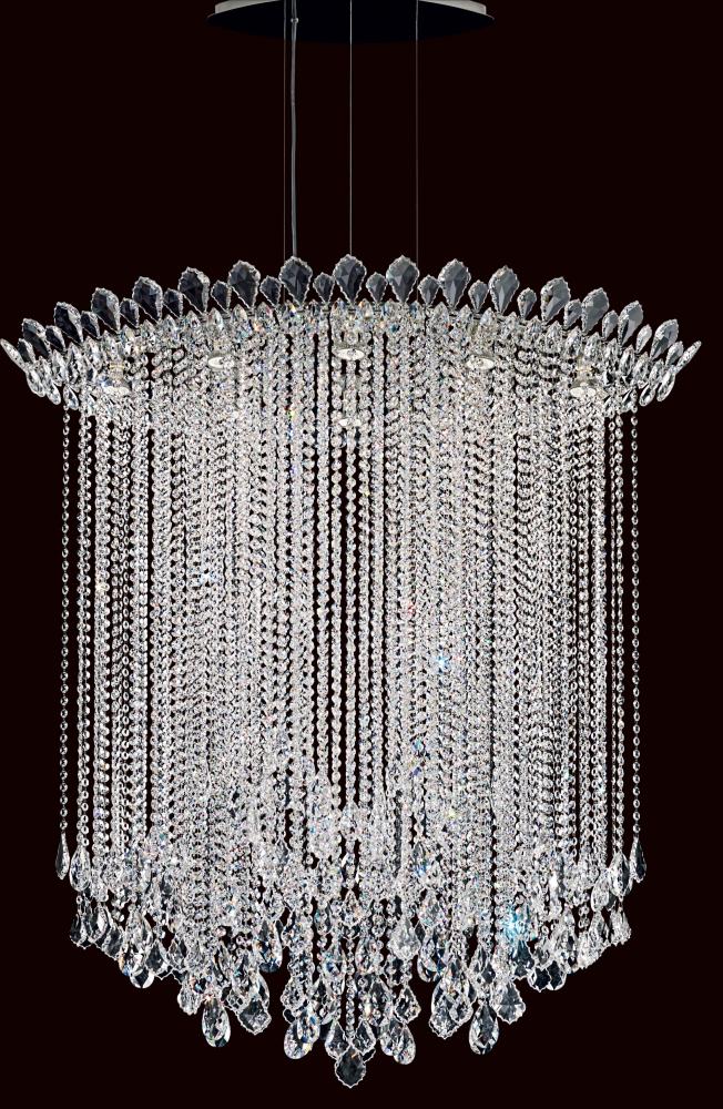 Trilliane Strands 8 Light 120V Pendant in Polished Stainless Steel with Clear Radiance Crystal