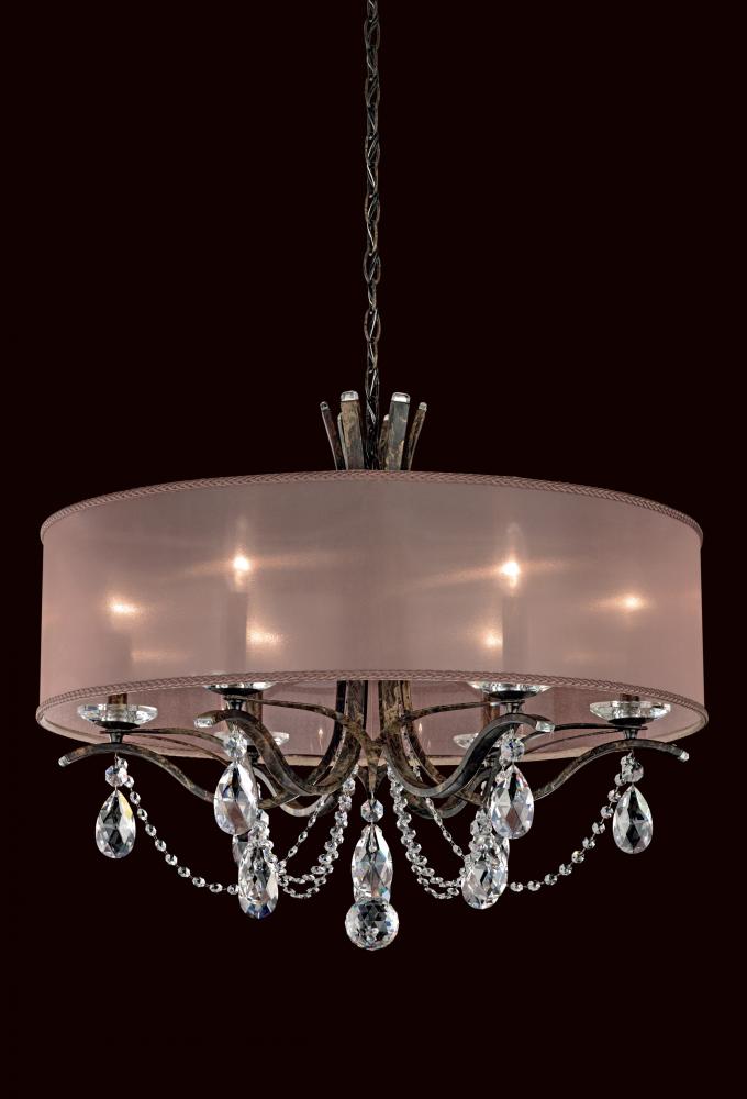 Vesca 6 Light 120V Chandelier in White with Clear Radiance Crystal and White Shade