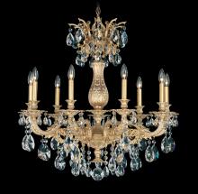 Schonbek 1870 5679-27H - Milano 9 Light 120V Chandelier in Parchment Gold with Clear Heritage Handcut Crystal