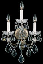 Schonbek 1870 3652-26H - New Orleans 3 Light 120V Wall Sconce in French Gold with Heritage Handcut Crystal