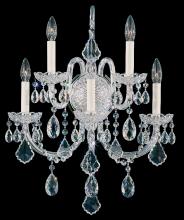 Schonbek 1870 6806-40R - Olde World 5 Light 120V Wall Sconce in Polished Silver with Radiance Crystal