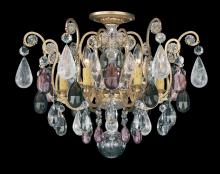 Schonbek 1870 3584-47OS - Renaissance Rock Crystal 6 Light 120V Semi-Flush Mount in Antique Pewter with Olivine & Smoke Quar