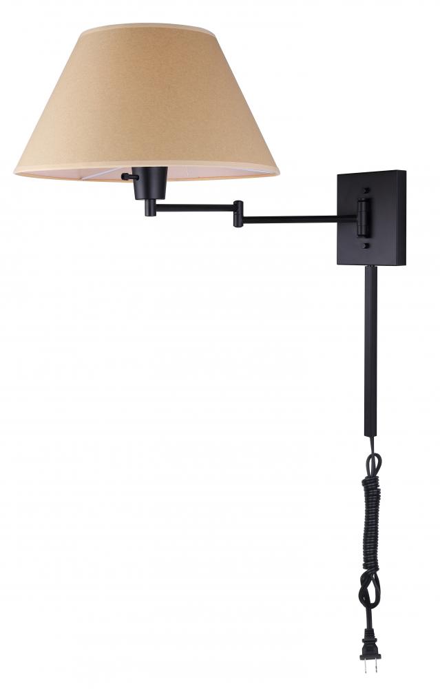 Theodore 1 Light Wall Light with Oil Rubbed Bronze Finish and Tan Shade