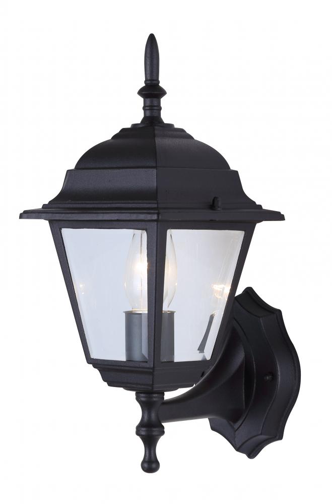 Outdoor 1 Light Outdoor Lantern, Black Finish