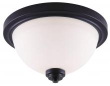 Canarm IFM326A13BK - Portia, IFM326A13BK, MBK Color, 2 Lt Flushmount, Flat Opal Glass, 60W Type A, 13" W x 7" H