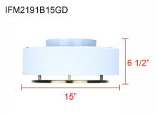 Canarm IFM2191B15GD - BONNIE, IFM2191B15GD, 2 Lt Flush Mount, White Fabric Shade, 60W Type A, 15inch W x 6.5inch H