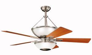 Two Light Brushed Nickel Ceiling Fan