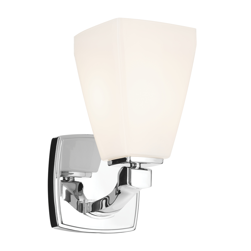 Marant 9.5" 1-Light Wall Sconce with Opal Glass in Chrome